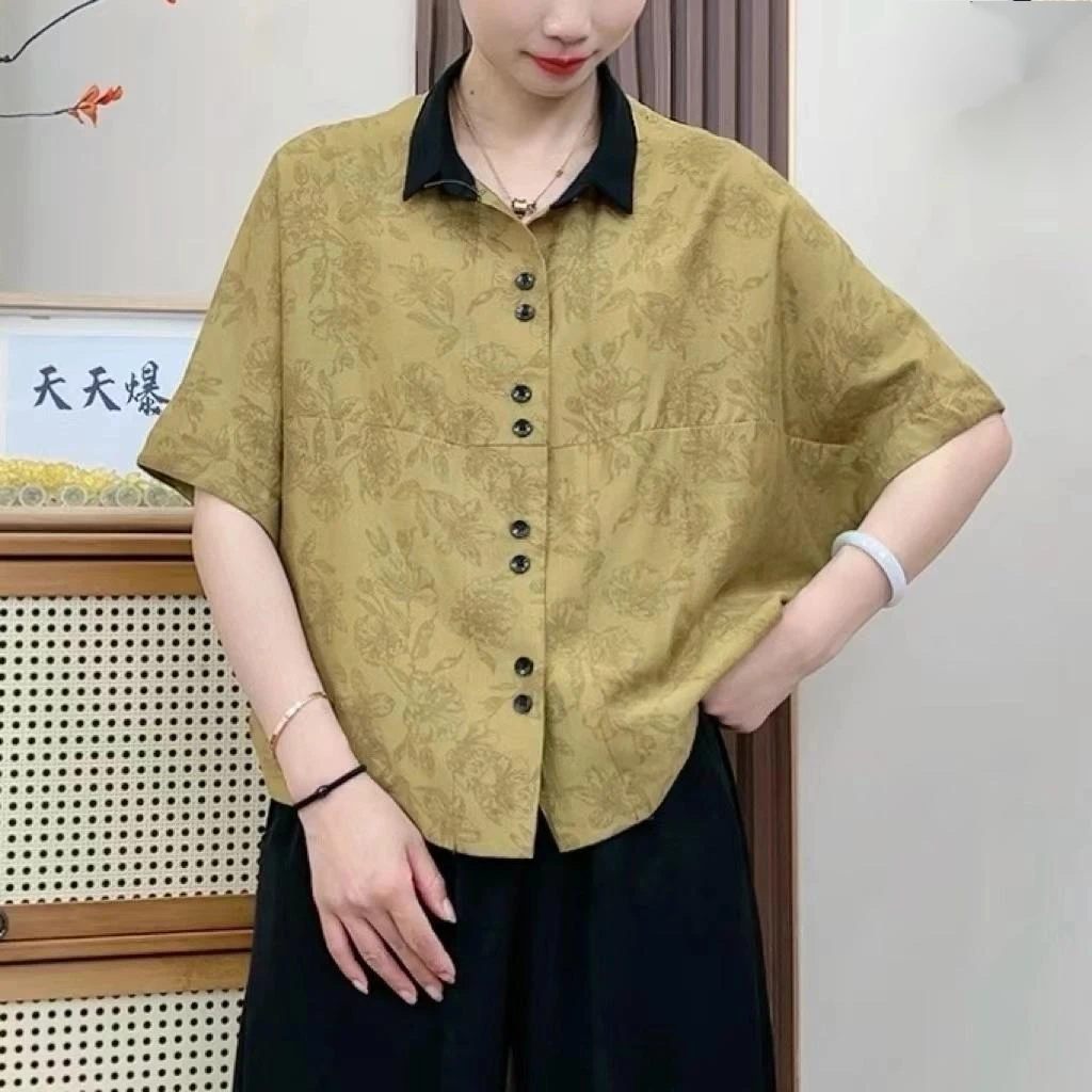 母亲节夏季新款中老年妈妈装上衣洋气奶奶50-70岁小衫裤子两件套