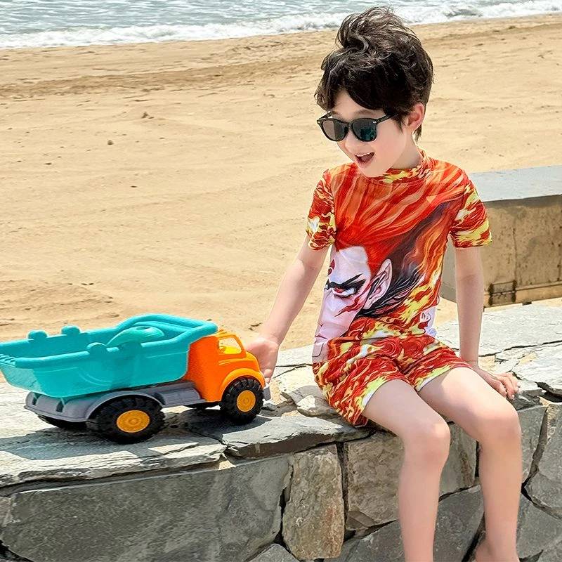 儿童泳衣男童分体沙滩速干游泳衣学生男孩宝宝专业训练泳裤泳装夏