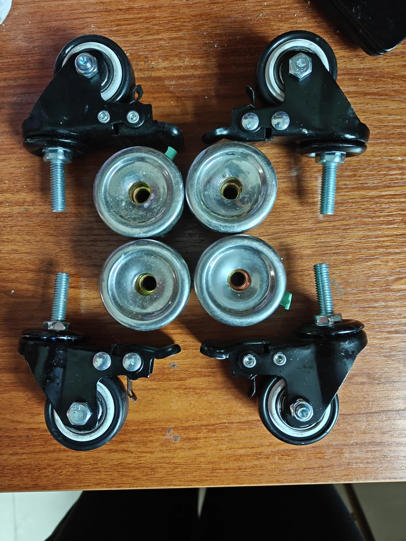 加粗38不锈钢管刹车轮加连接件轮子8件套套装