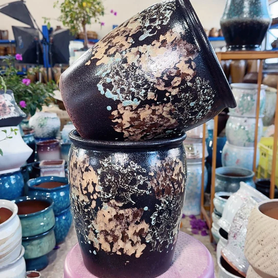 紫砂花盆高25口20