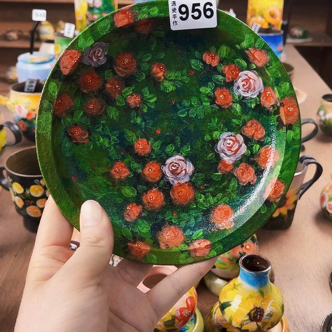 纯纯莫奈油画风纯纯莫奈油画风茶盘
