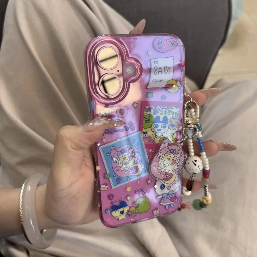 BANCA闪粉拓麻歌子适用iphone16/15promax手机壳苹果13/14透明12