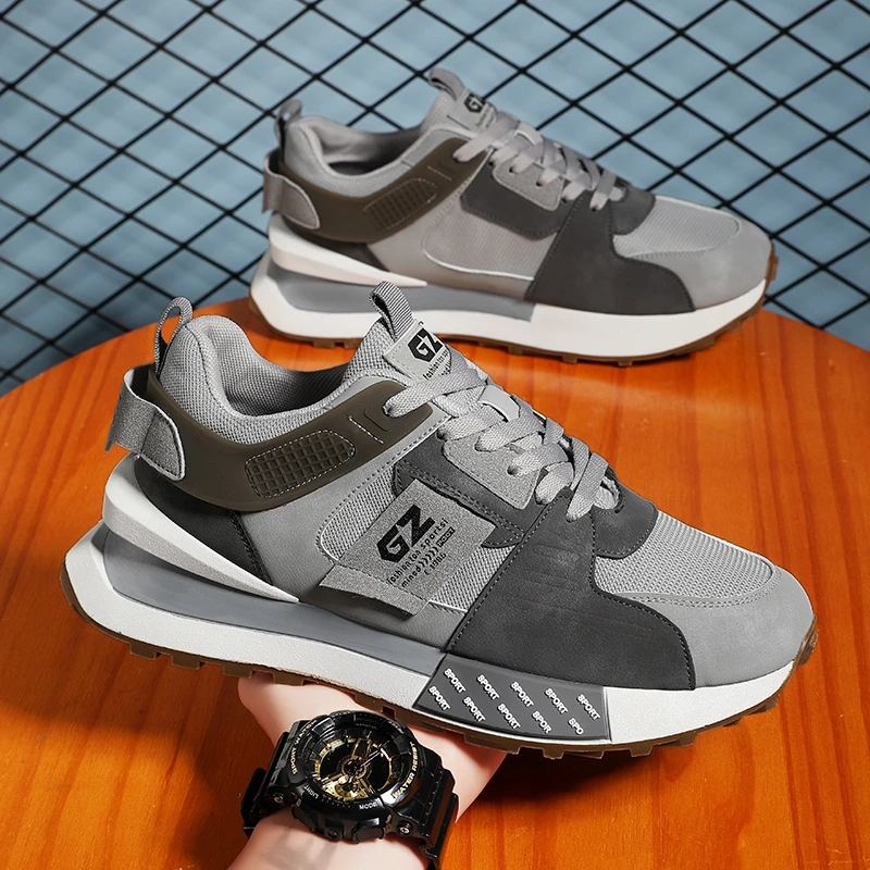 男鞋夏季新款网面运动跑步鞋青年百搭厚底增高潮鞋透气休闲老爹鞋