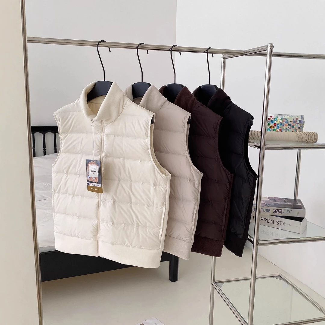 【匈牙利羽绒】摇粒绒羽绒背心女鸭绒休闲运动保暖马甲百搭