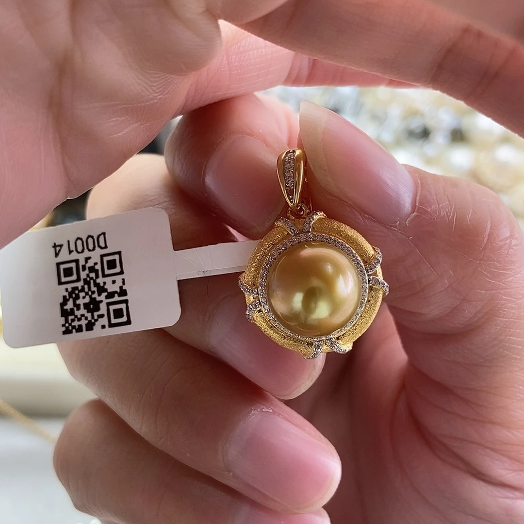 吊坠(不含链)银S925镶嵌海水珍珠@@D0014