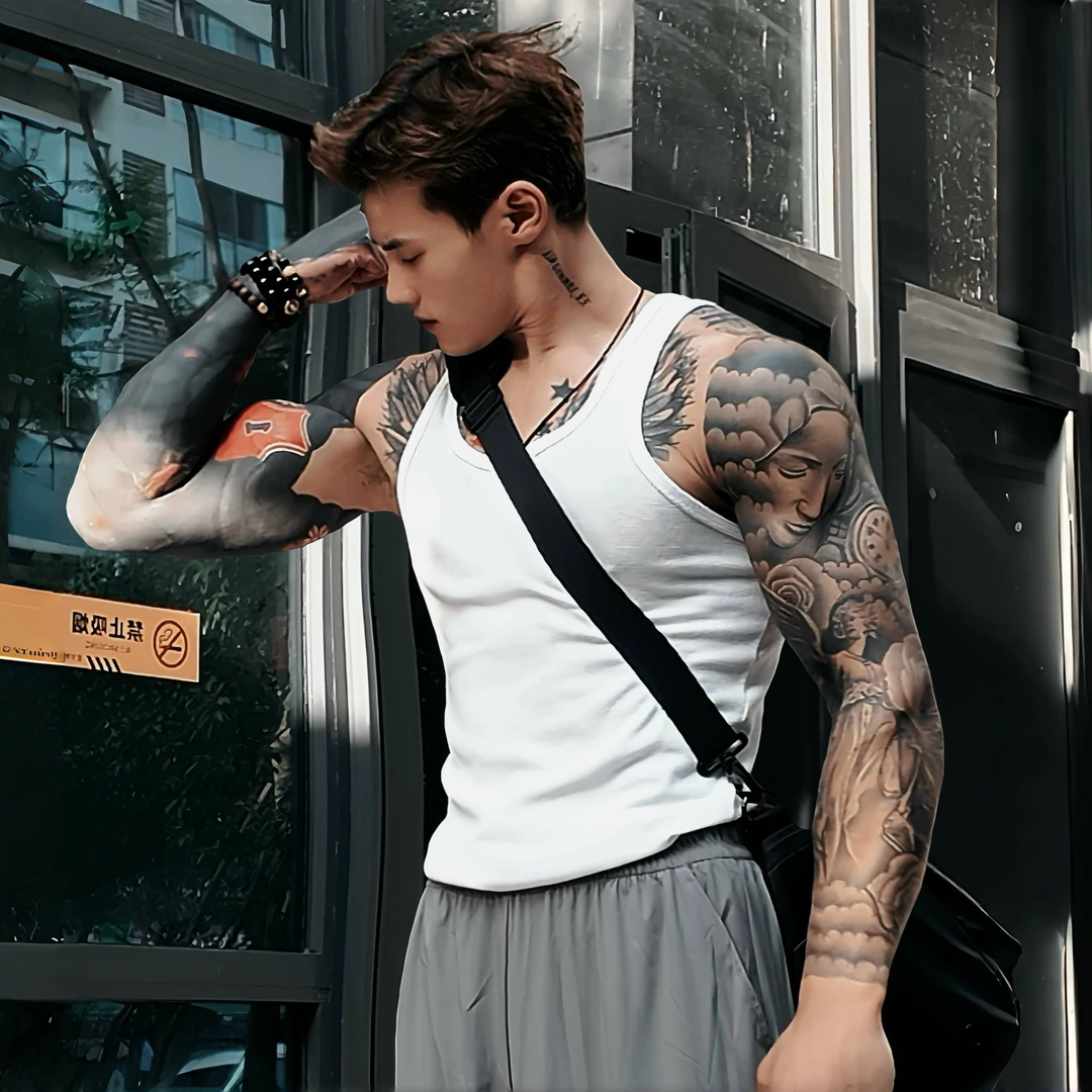 螺纹打底背心无袖健身篮球训练运动速干排汗美式装备街头百搭高弹