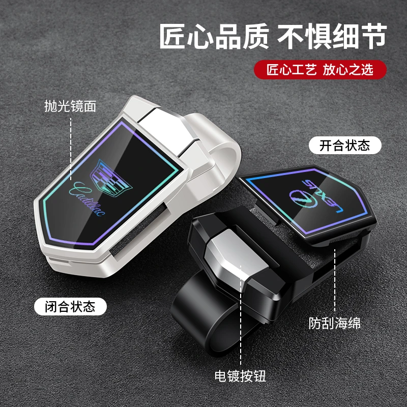 汽车眼镜夹车载新款镭射镜面太阳镜架车内遮阳墨镜收纳用品