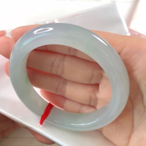 未镶嵌手镯翡翠 正圈258冰蓝