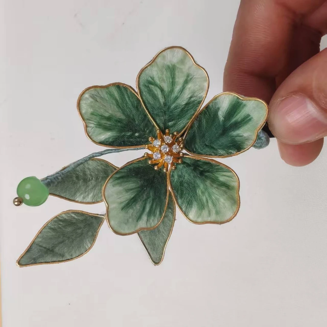 你好绒花3212  非遗绒花古风配饰 （手工制品 默认微瑕）发夹