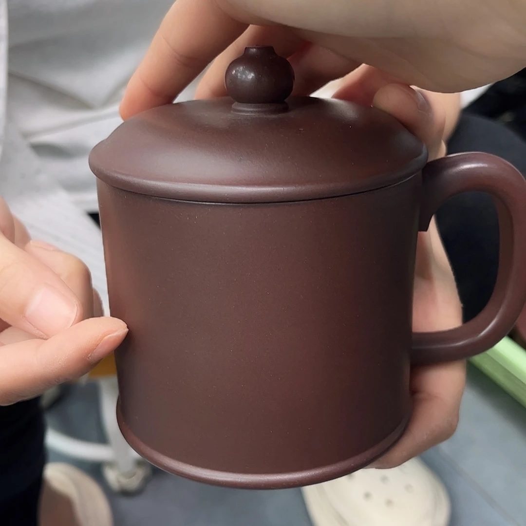 宜兴原矿紫砂全手工盖杯