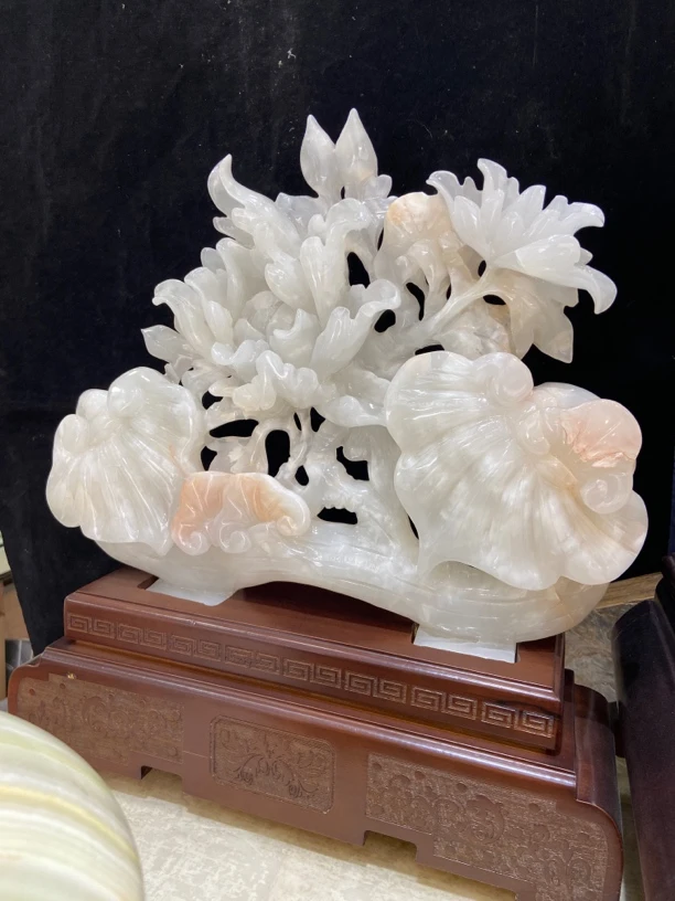如意花纯天然玉石手工打造，送礼佳品