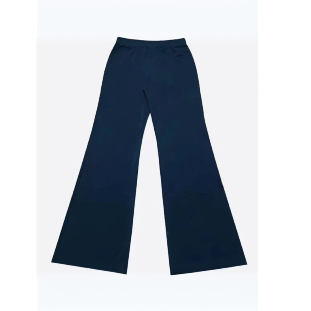 简约纯色休闲弹力大长腿裤15001