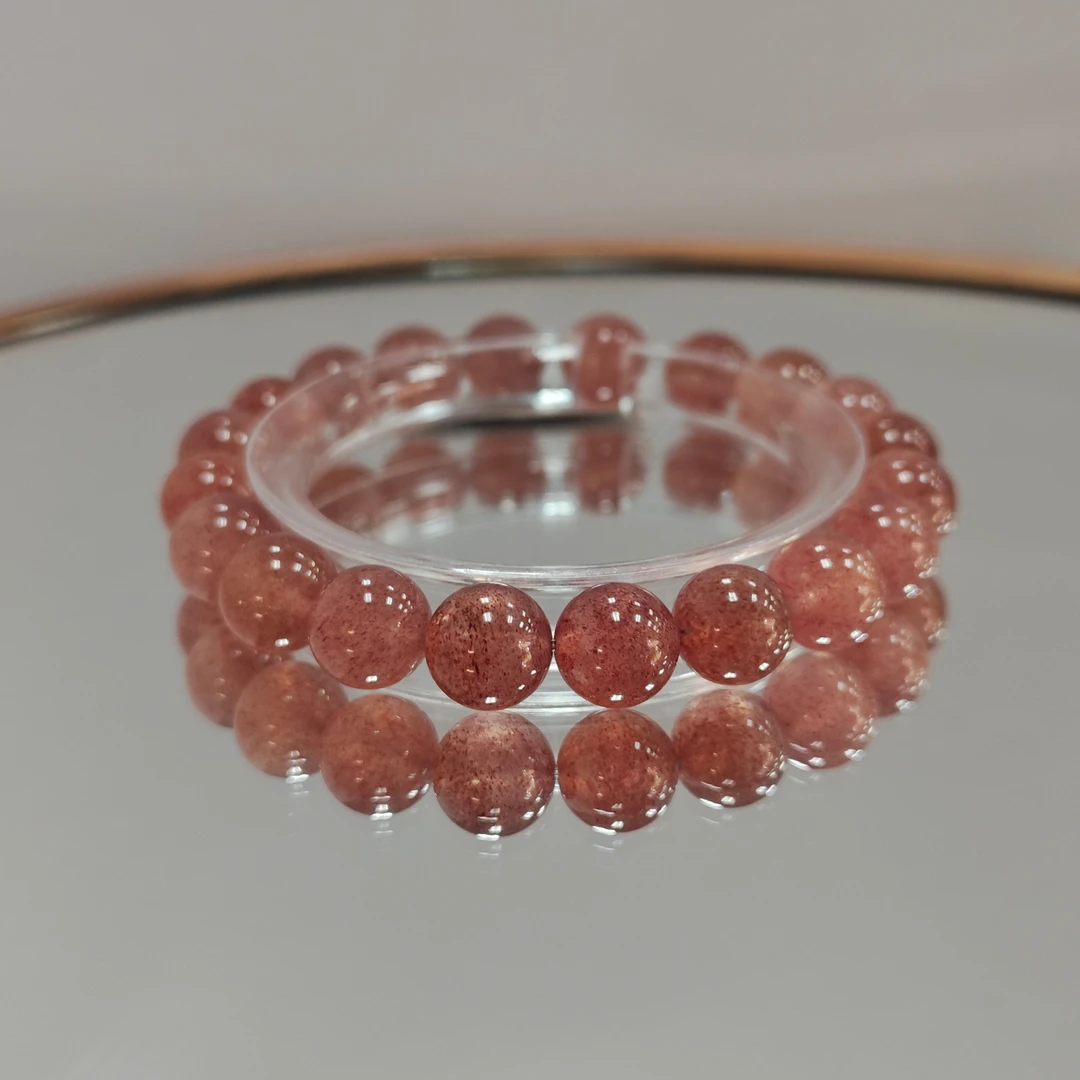 【新品】天然粉色草莓晶粉色草莓晶朦胧灵气冰凉清爽简洁时尚流行