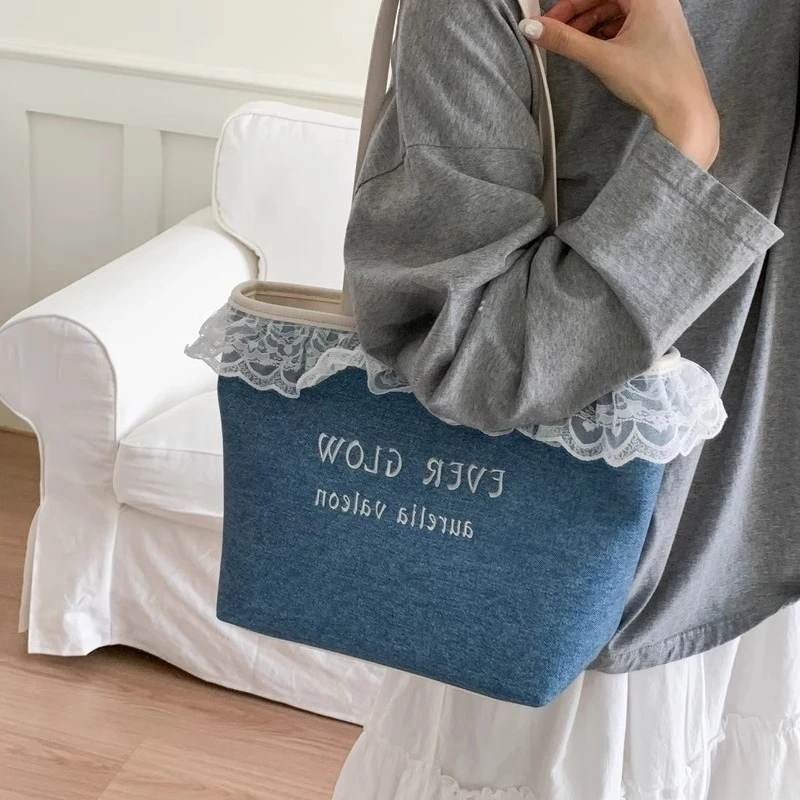 法式小众蕾丝腋下包女2025新款洋气百搭通勤手提单肩包时尚托特包