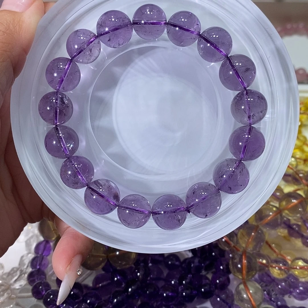未镶嵌手链烟晶天然巴西紫水晶
