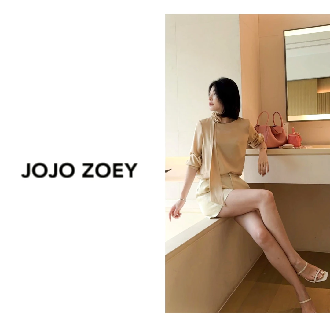 JOJO ZOEY【清仓NO退换】恋爱协奏曲~立体花朵重磅真丝衬衫cx-3628