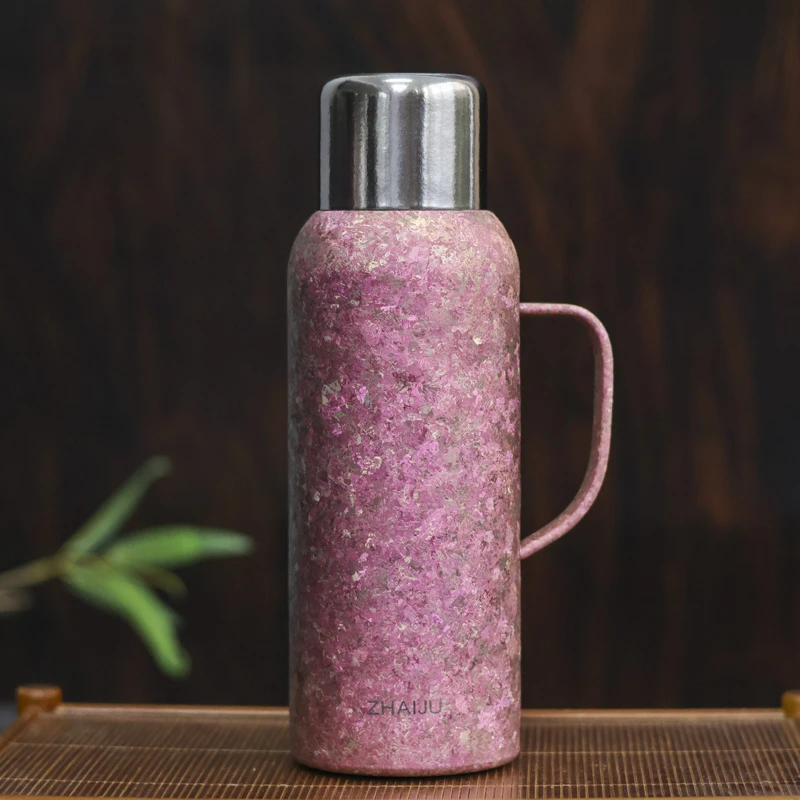 粉色大冰花银色1.0L带手柄闷壶（Q5490）