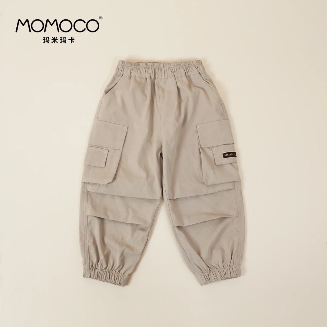 MOMOCO玛米玛卡春秋新款男童百搭时尚米色工装裤77330354003