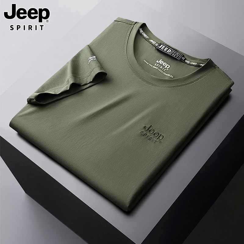JEEP SPIRIT 吉普新款纯色百搭短袖T恤男士夏季薄款圆领半袖上衣