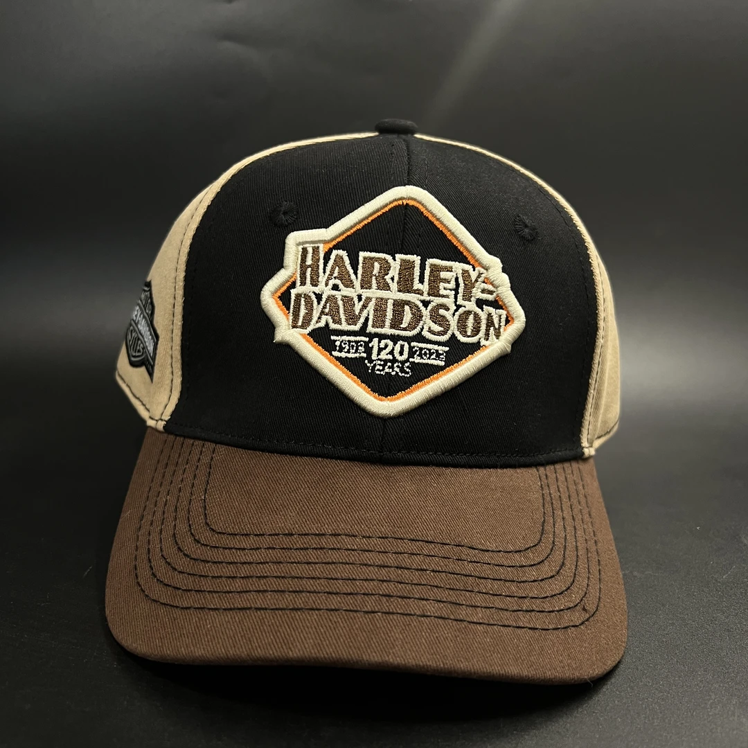 120周年三色拼美式标刺绣男士休闲百搭户外运动时尚风潮流春夏