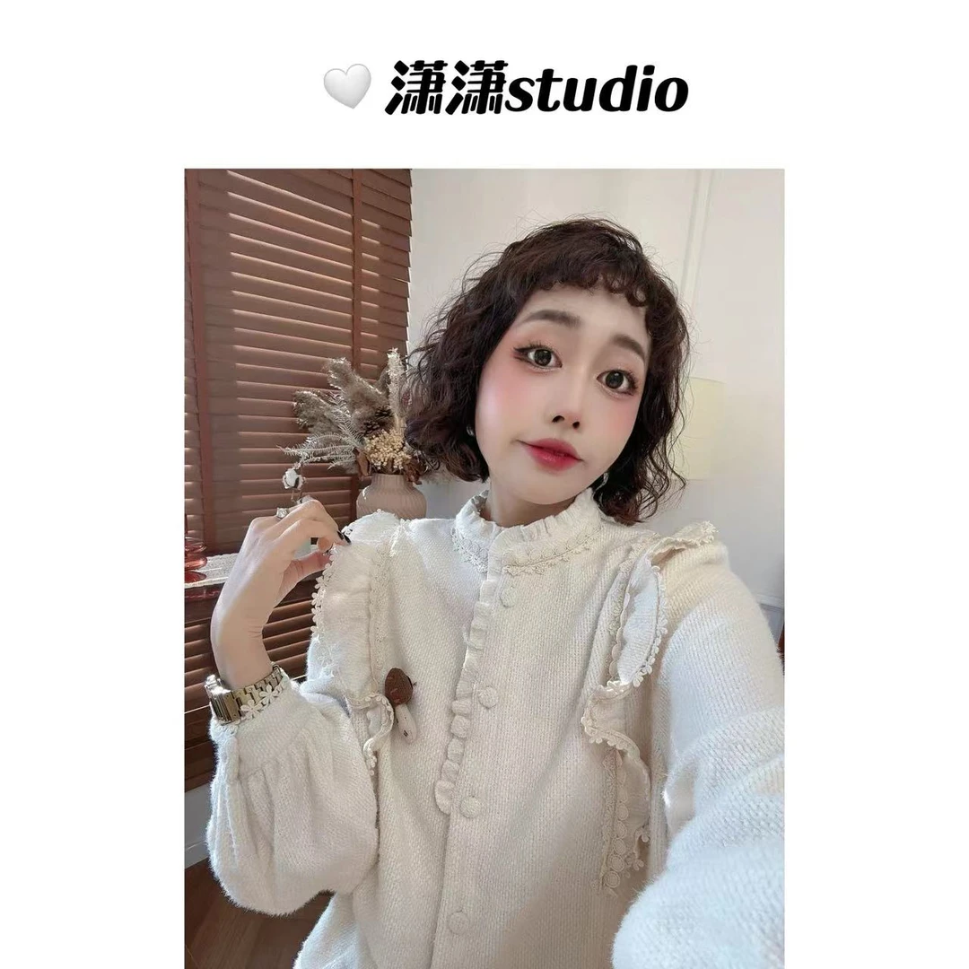 【奶油慕斯】【不带胸针】潇潇毛绒绒超舒服面料百搭上衣XM1018