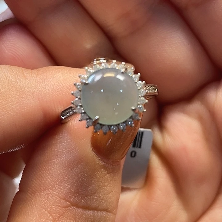 翡翠银S925镶嵌戒指