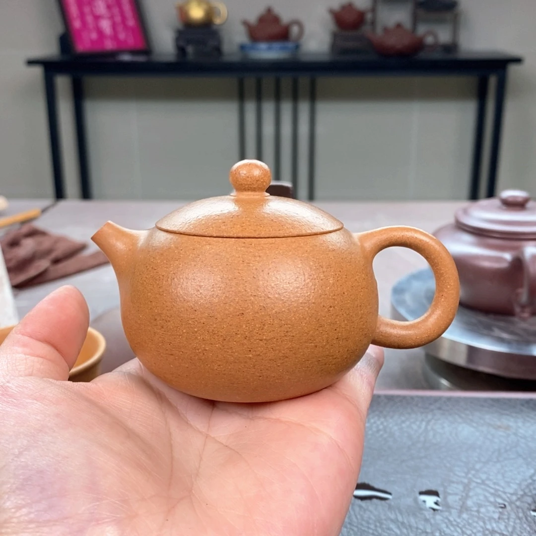 茶壶紫砂黄金段西施130cc精工半手