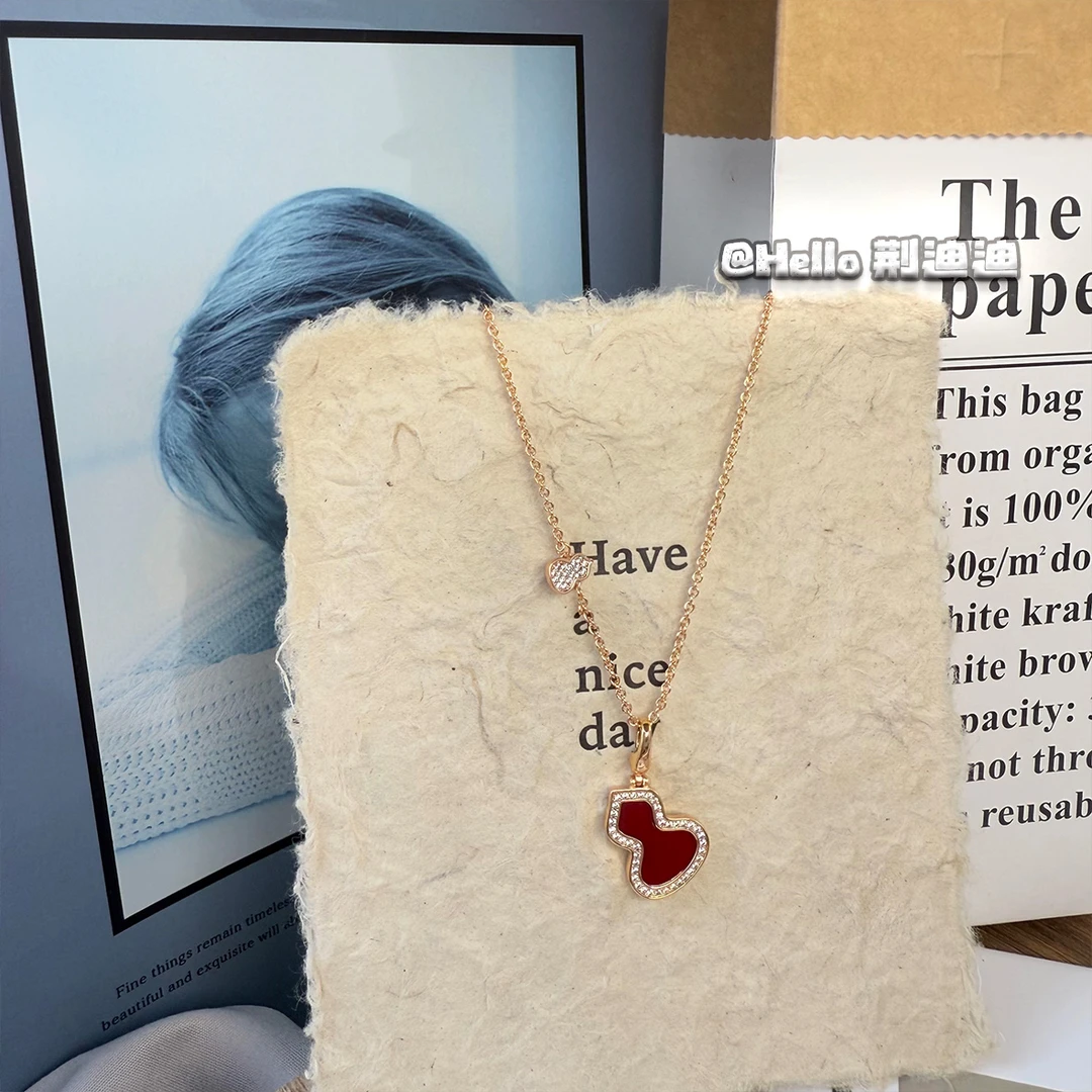 铜合金锆石项链 铜合金轻奢红色大葫芦锆石项链XL-1026