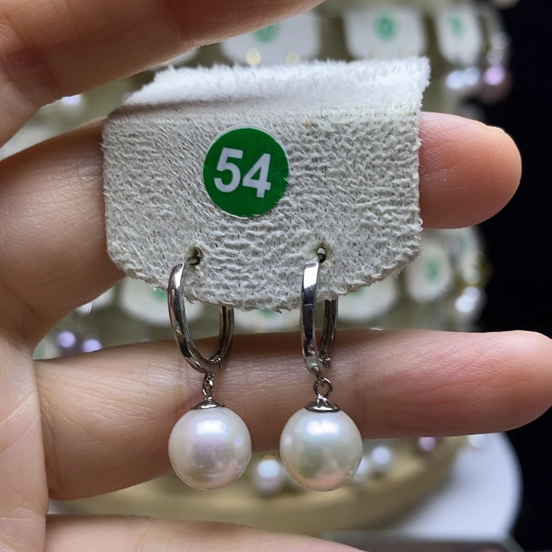 银S925镶嵌耳饰淡水珍珠