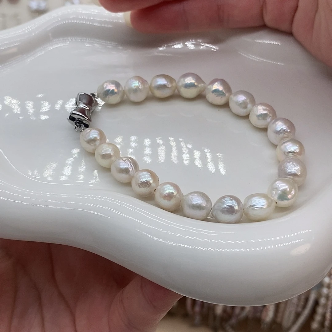 淡水珍珠耳饰银S925镶嵌