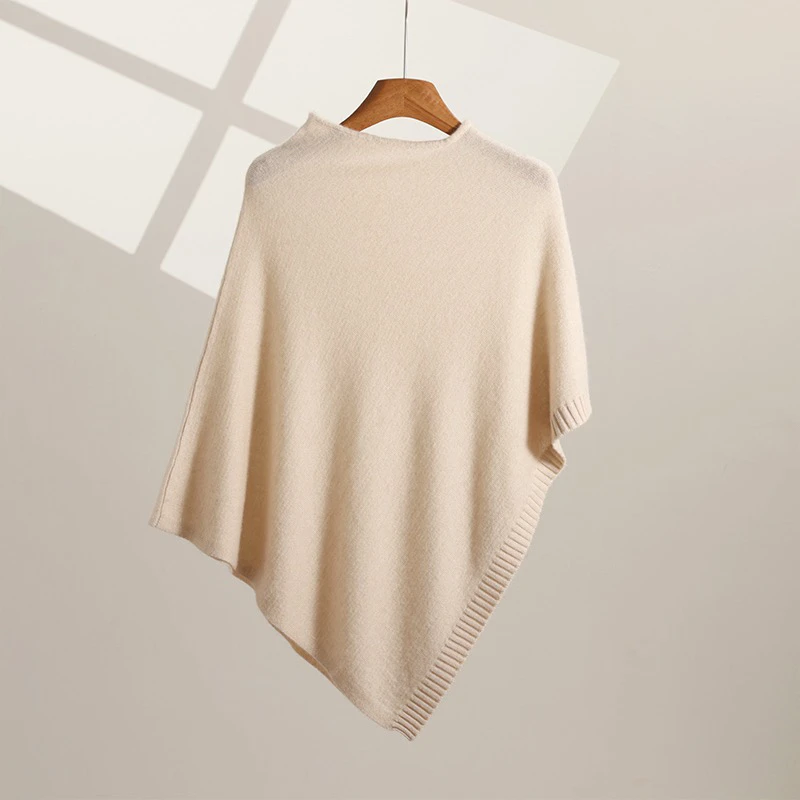 新款保暖山羊绒斗篷套头披肩百搭优雅风外搭针织大披肩秋冬152