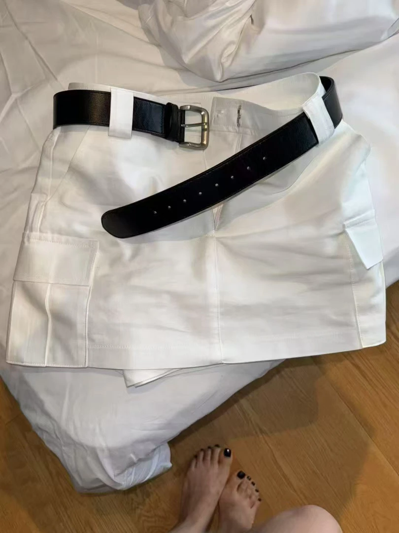 韩国东大门River百搭工装风MIU风洋气短款裙裤