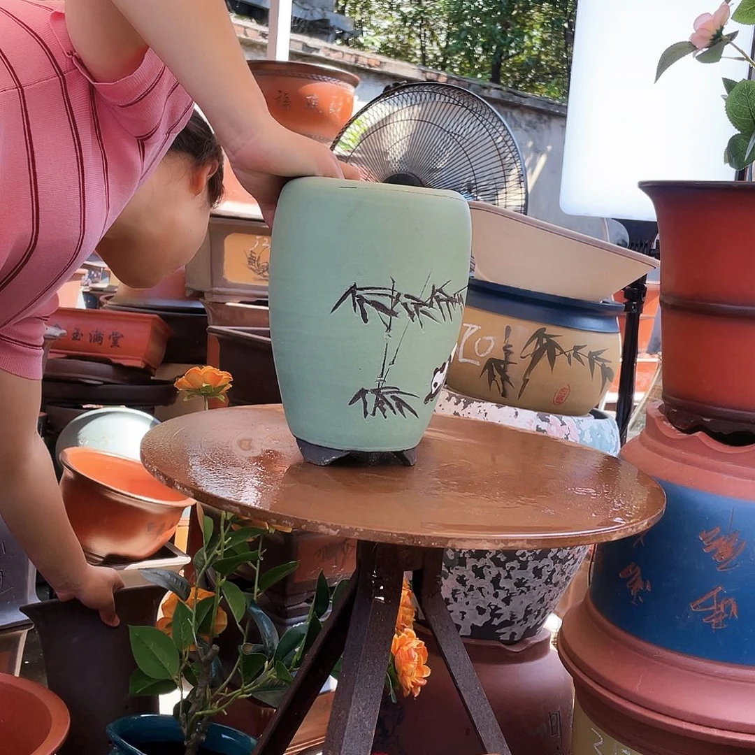 龙蛋绿小花盆紫砂花盆