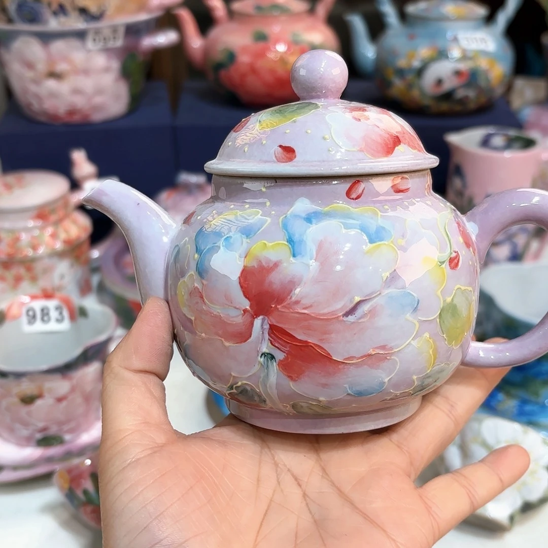 景德镇手绘高温釉下彩陶瓷茶具