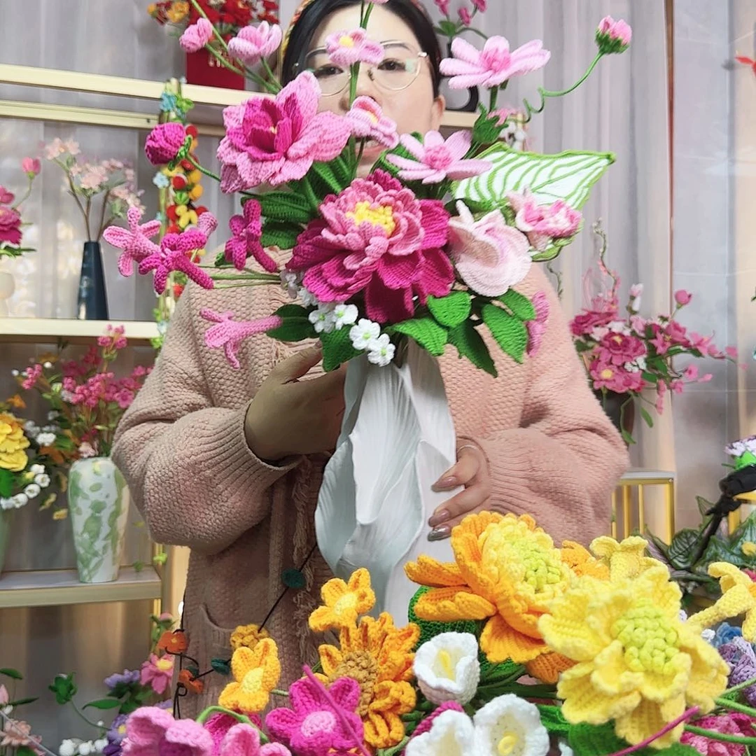 纯手工钩织手工钩织设计花束