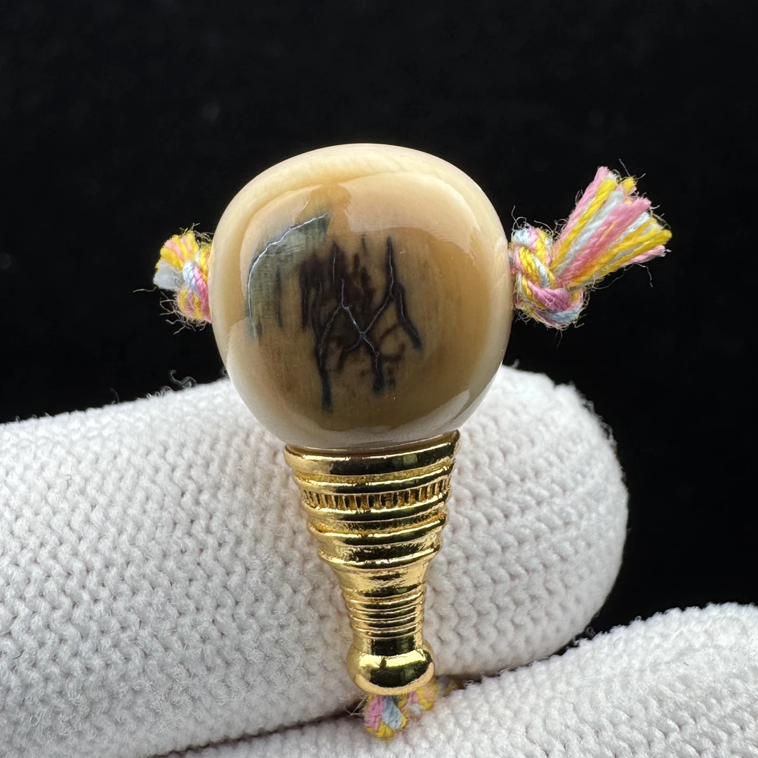 J7770天然猛犸牙 蓝皮分体三通13*23.8mm支持鉴定 假一罚四