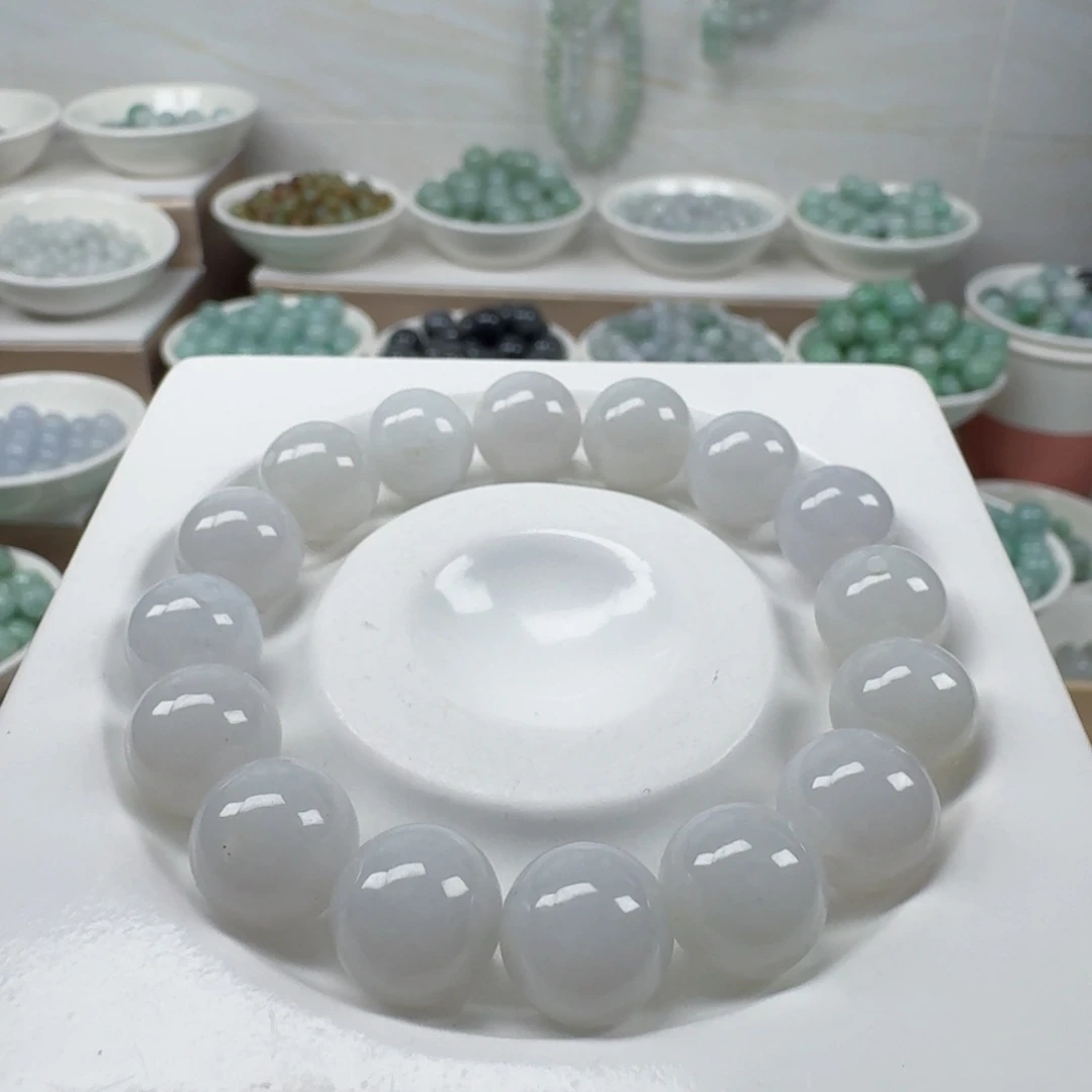 翡翠未镶嵌手链缅甸翡翠A货卡12mm