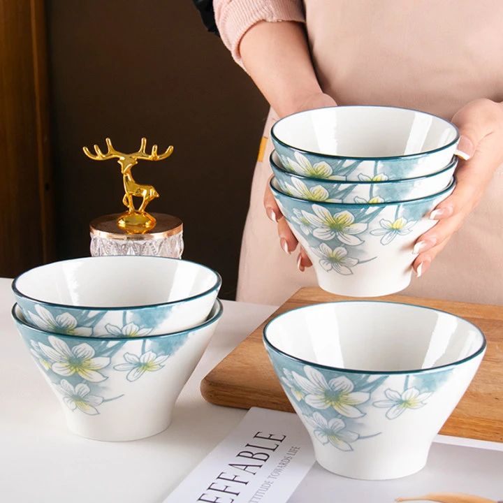 5英寸水仙花斗笠碗6个