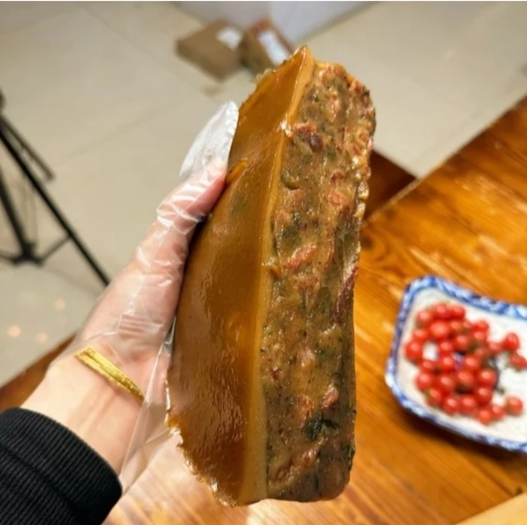 双拼口味 一半纯肉机粽饼 一半蛤篓加肉机粽饼 口味
