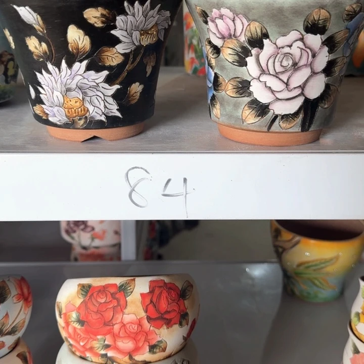 紫砂花盆景德镇陶瓷