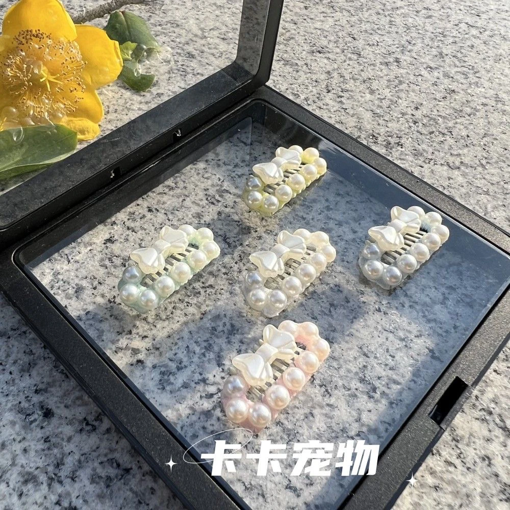 马尔济斯专用发夹宠物蝴蝶结bb夹约克夏狗狗夹子头饰小狗发卡卡子