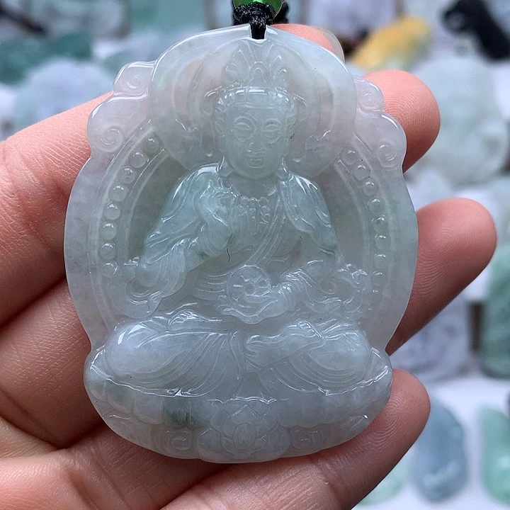 翡翠未镶嵌颈饰时来运转观音福利