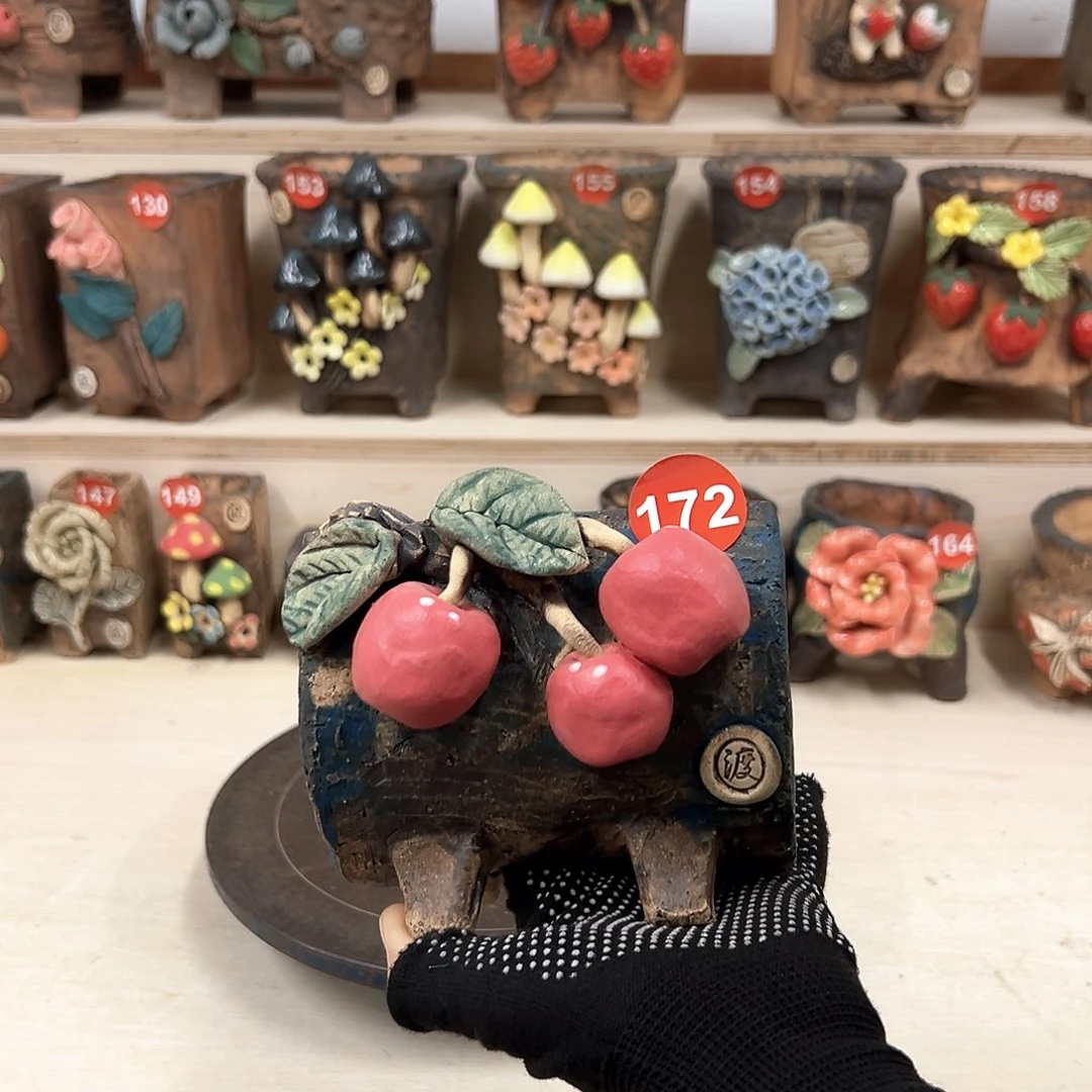 紫砂花盆172号微瑕内口10.5×8外高11