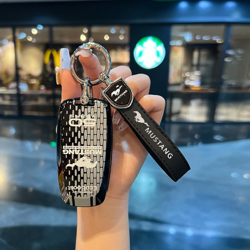 适用福特野马车钥匙套电马2025款烈马汽车金属改装男女钥匙壳扣包