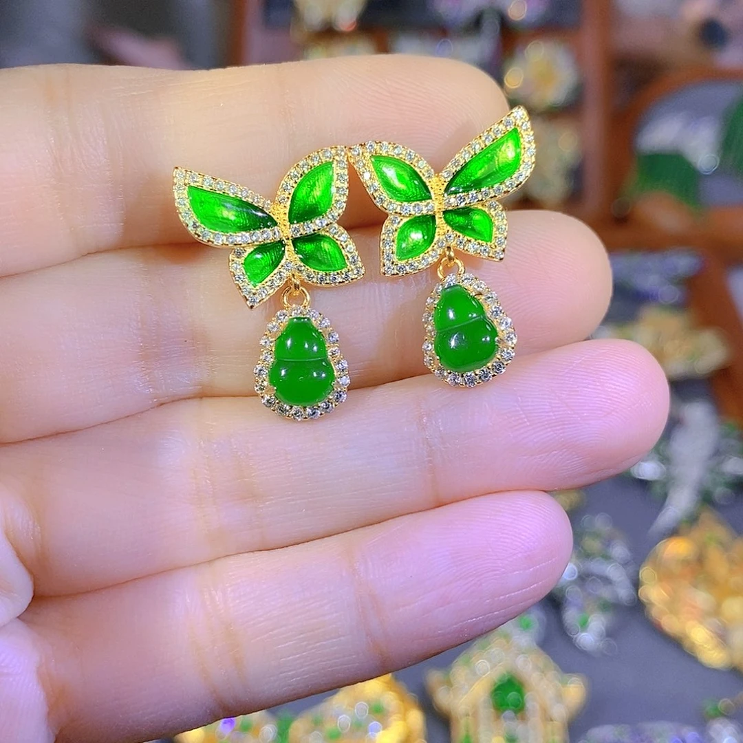 颈饰银S925镶嵌翡翠