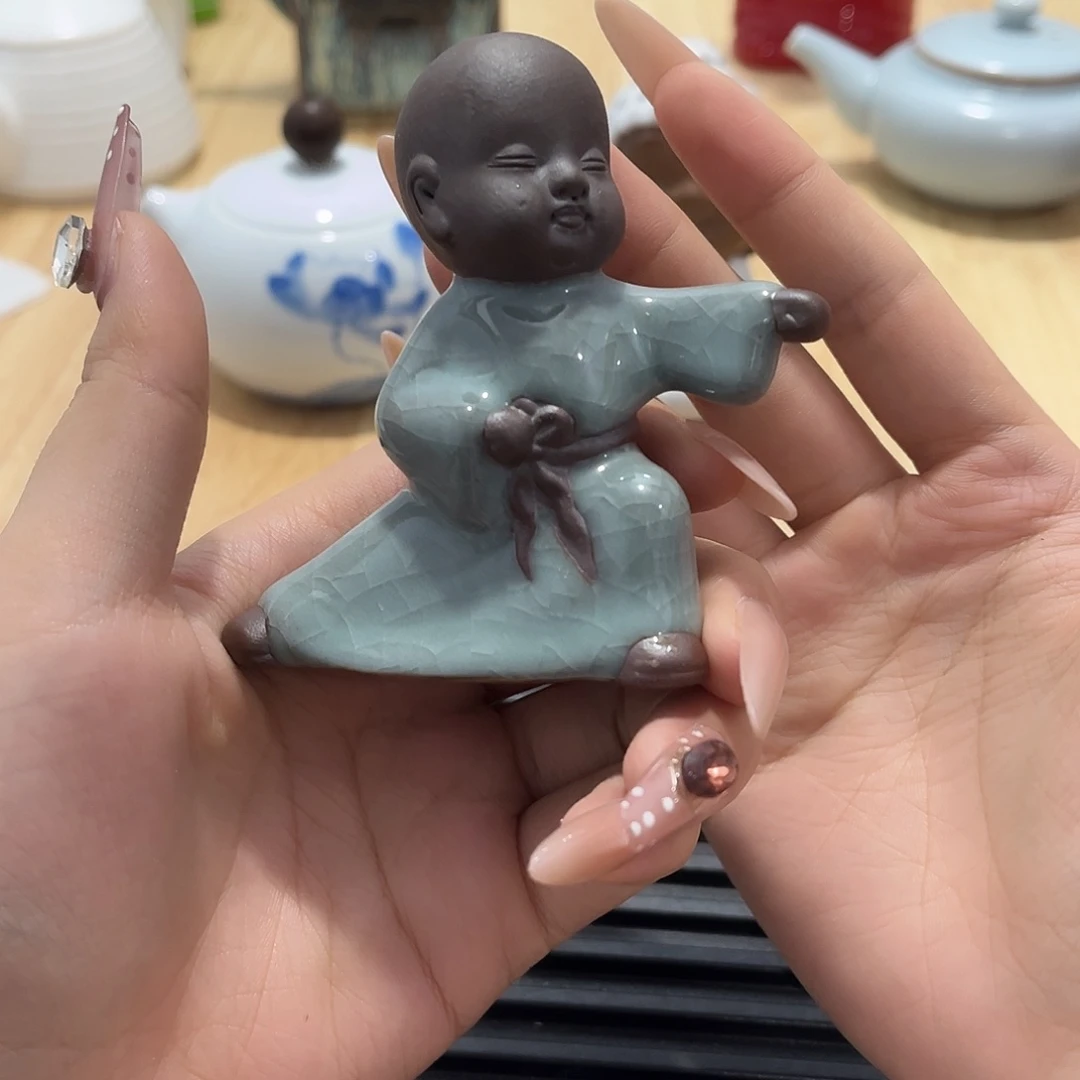 瓷片茶摆件工艺品摆件666