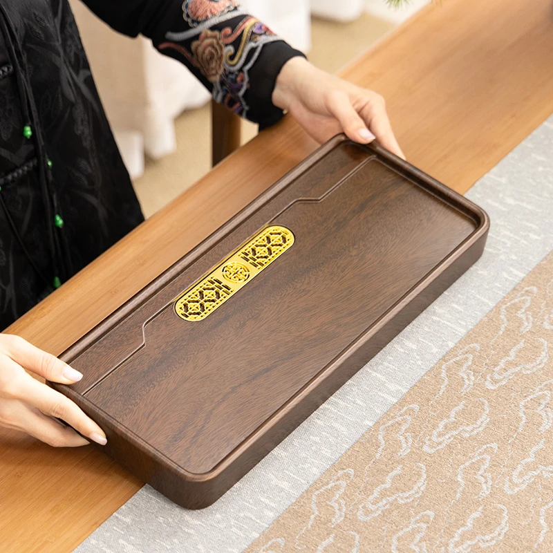小心意43*18*4cm【胡桃色】25实木茶盘家用客厅办公室简约功夫茶具
