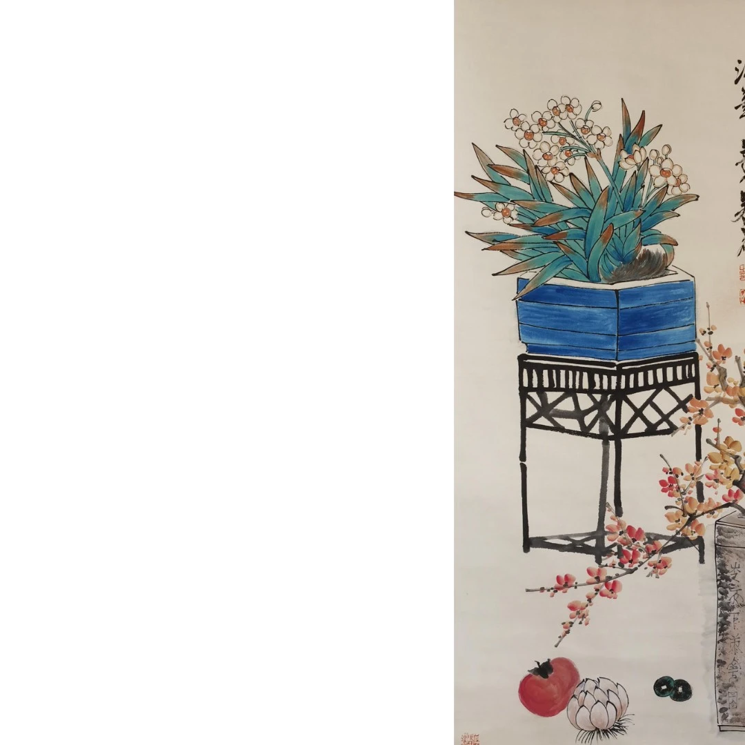 【辽拍】V240607-1-29《花卉》（4.1平尺) 纸本立轴 DD24