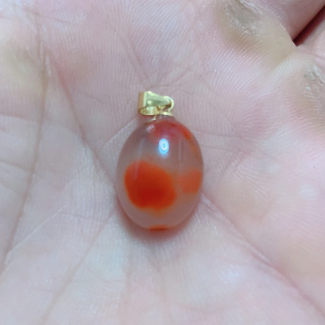 南红玛瑙银S925镶嵌吊坠(不含链)
