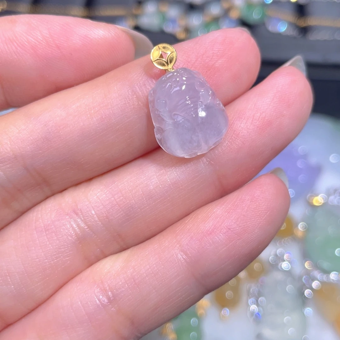 颈饰18K金镶嵌翡翠翡翠